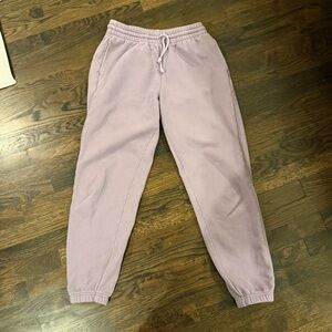 Aritzia TNA Cozy Fleece Purple Sweatpants